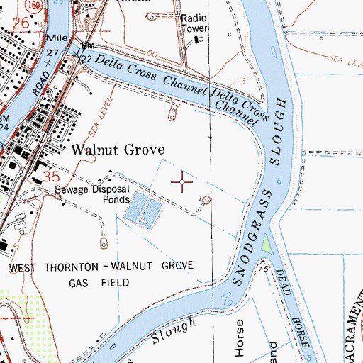 Topographic Map of KXTV-TV (Sacramento), CA