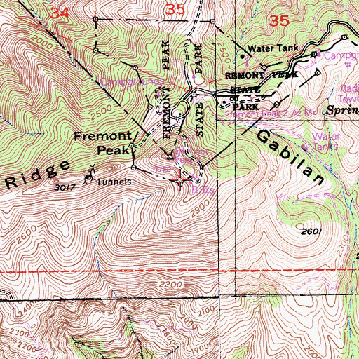 Topographic Map of KCBA-TV (Salinas), CA