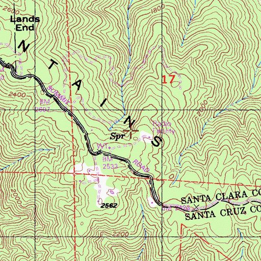 Topographic Map of KSBW-TV (Salinas), CA