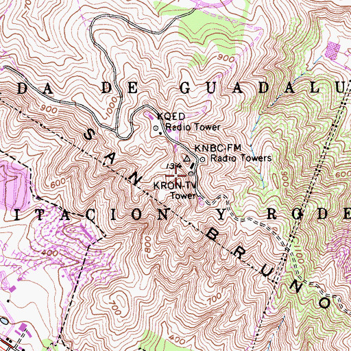 Topographic Map of KTSF-TV (San Francisco), CA