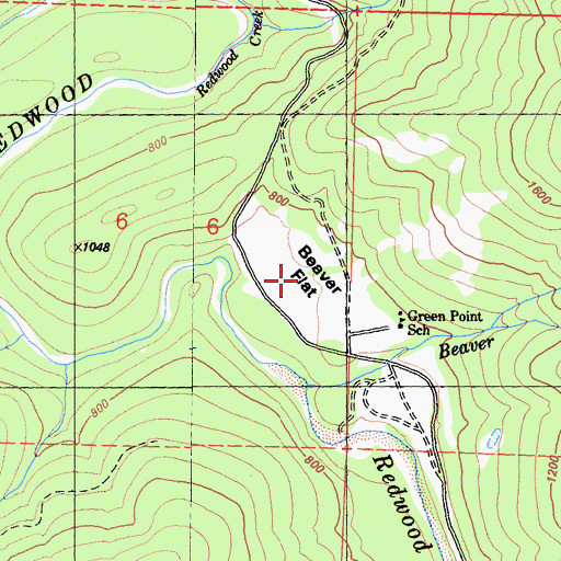 Topographic Map of Beaver Flat, CA