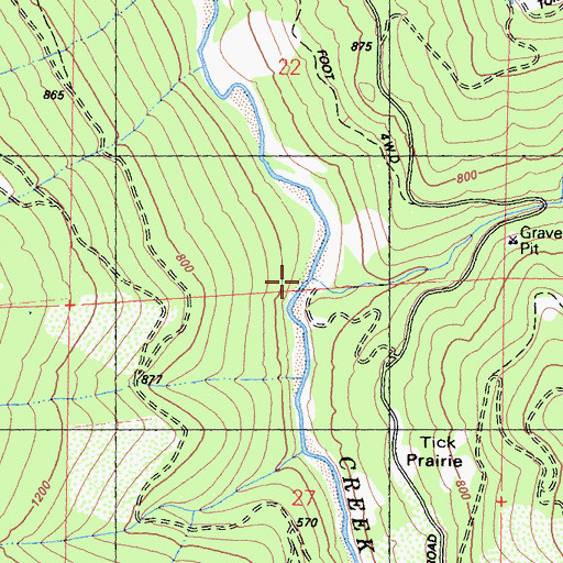 Topographic Map of Copper Creek, CA