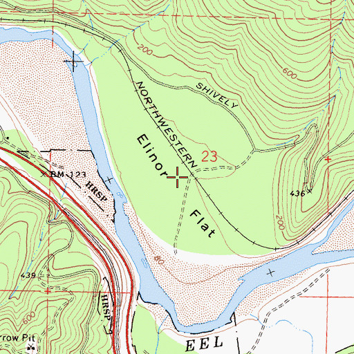 Topographic Map of Elinor Junction (historical), CA