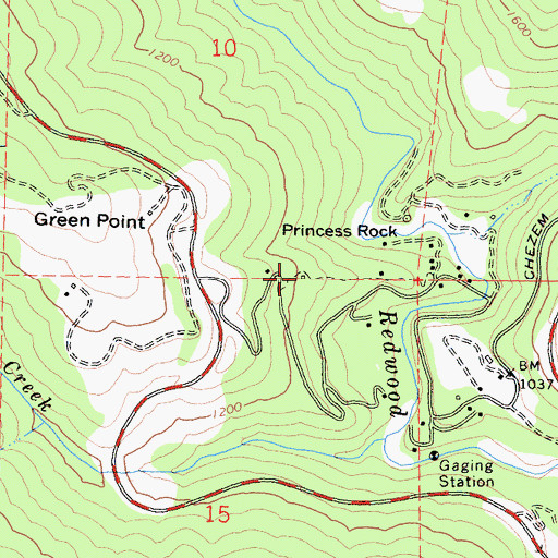 Topographic Map of Green Point School (historical), CA