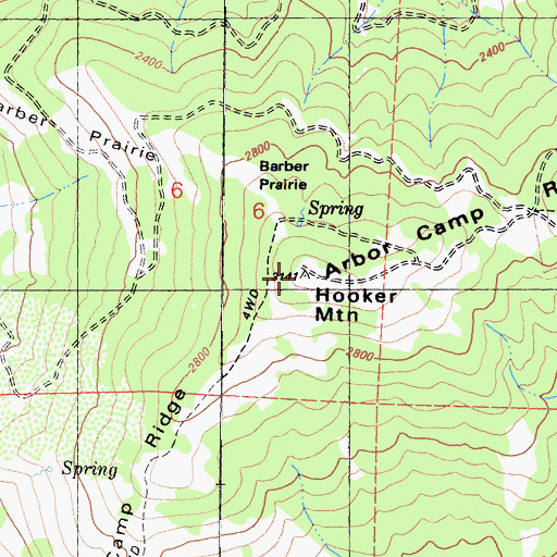 Topographic Map of Hooker Mountain, CA