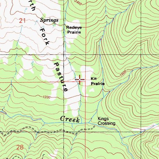Topographic Map of Kit Prairie, CA