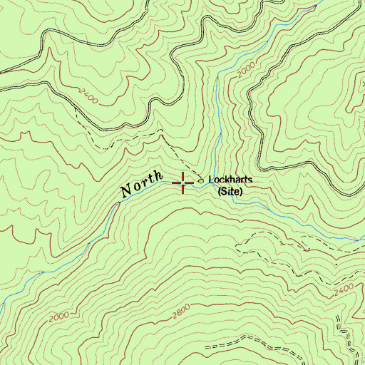 Topographic Map of Lockharts (historical), CA