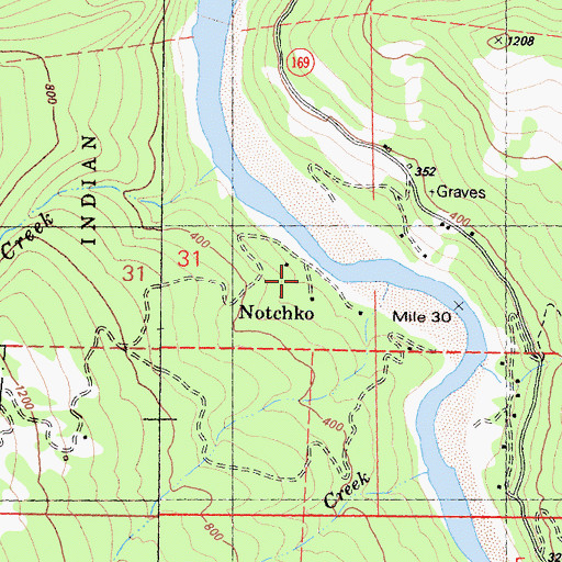 Topographic Map of Notchko, CA