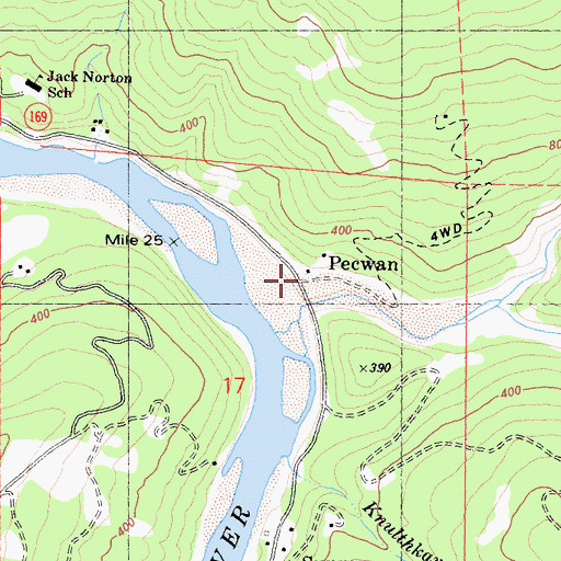 Topographic Map of Pecwan, CA