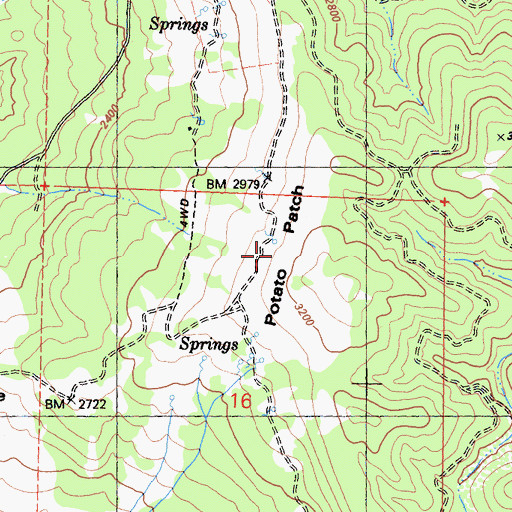 Topographic Map of Potato Patch, CA