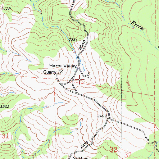 Topographic Map of Showers Pass School (historical), CA