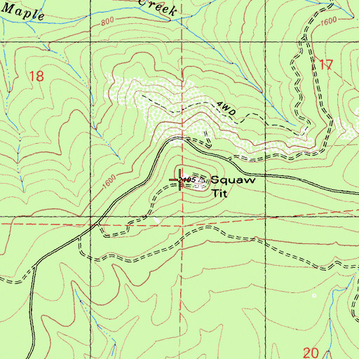Topographic Map of Squaw Tit, CA