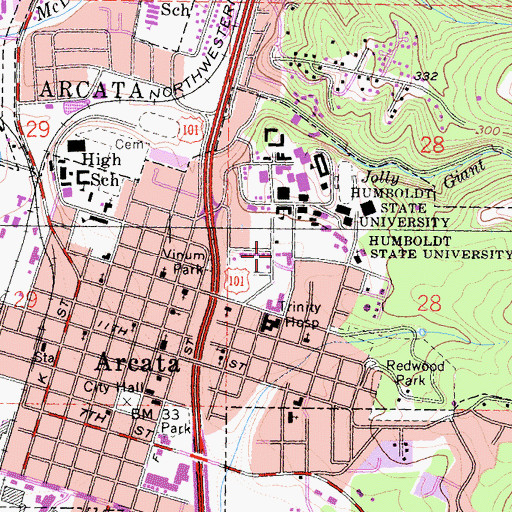 Topographic Map of Swetman Child Development Laboratory, CA