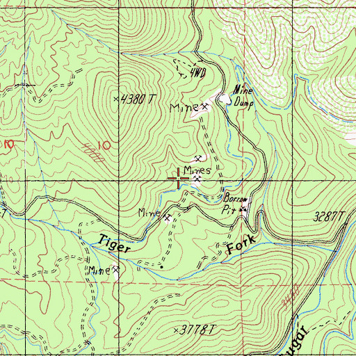 Topographic Map of Eton Mine, CA