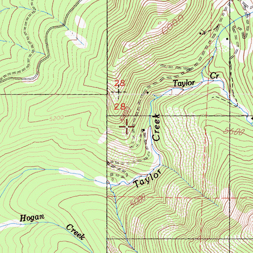 Topographic Map of Taylor Lake Mine, CA