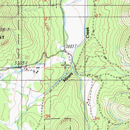Topographic Map of Vanderpoole Mill (historical), CA