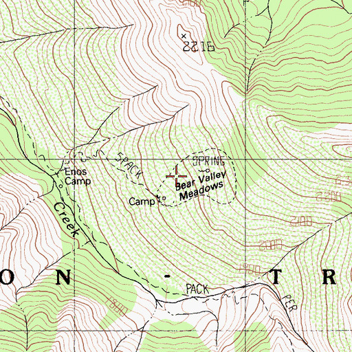 Topographic Map of Bear Valley Meadows, CA
