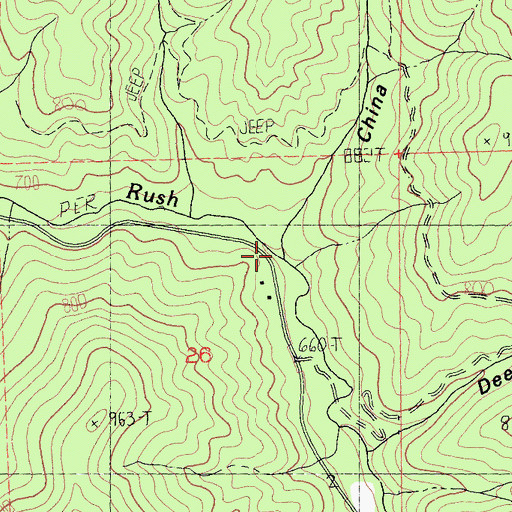 Topographic Map of China Gulch, CA