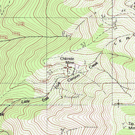 Topographic Map of Chloride Mine, CA