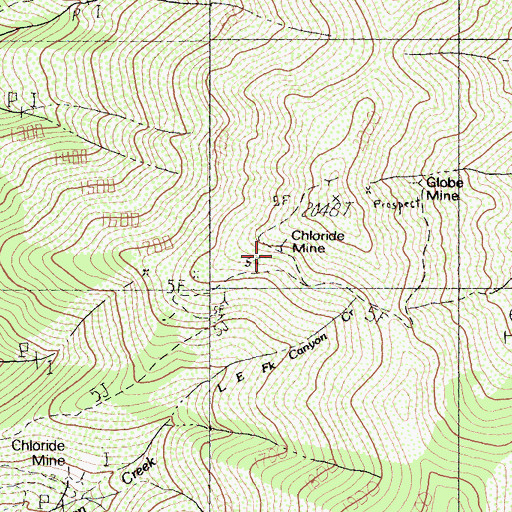 Topographic Map of Chloride Mine, CA
