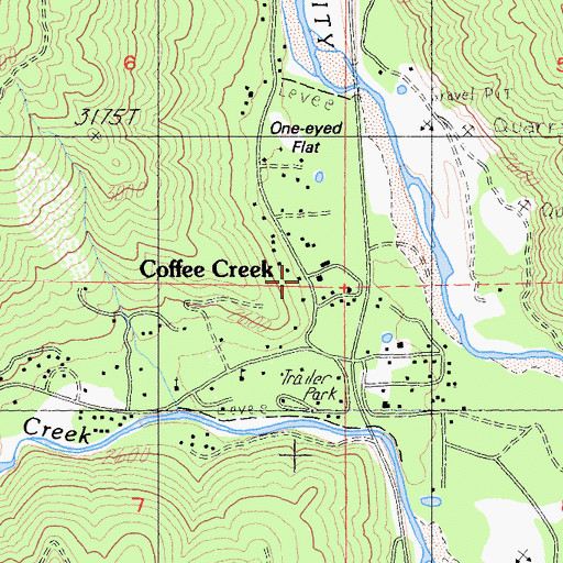 Topographic Map of Coffee Creek, CA