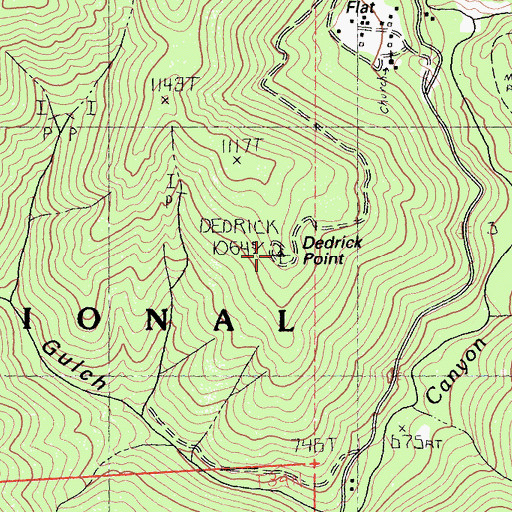Topographic Map of Dedrick Point, CA