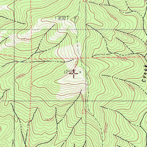Topographic Map of Gates Mountain, CA