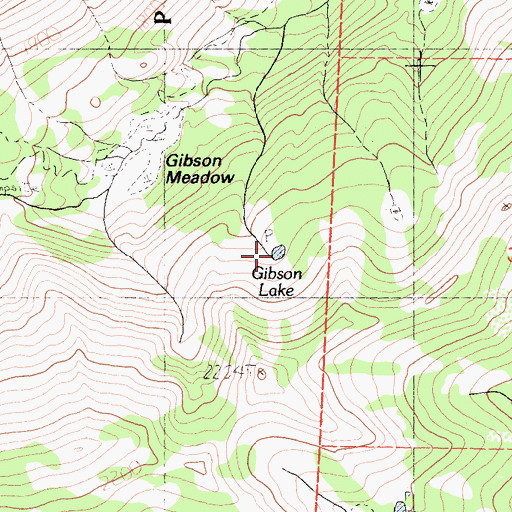 Topographic Map of Gibson Lake, CA