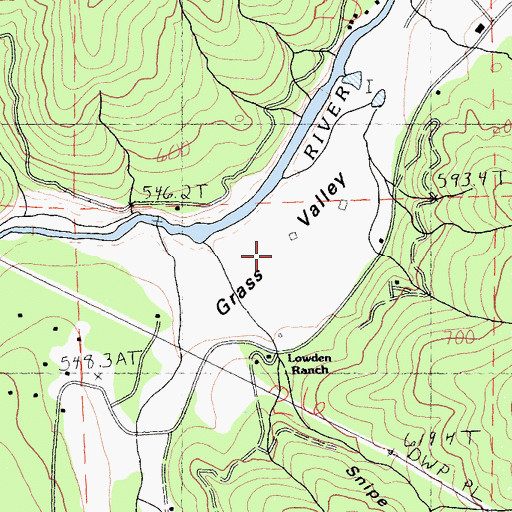 Topographic Map of Grass Valley, CA