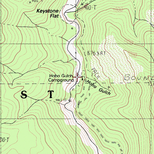 Topographic Map of Hobo Gulch, CA