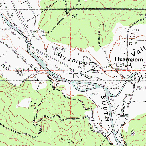 Topographic Map of Hyampom Post Office, CA
