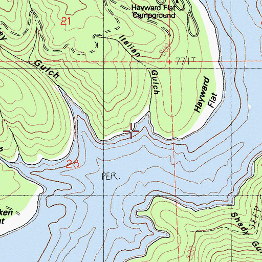 Topographic Map of Italian Gulch, CA