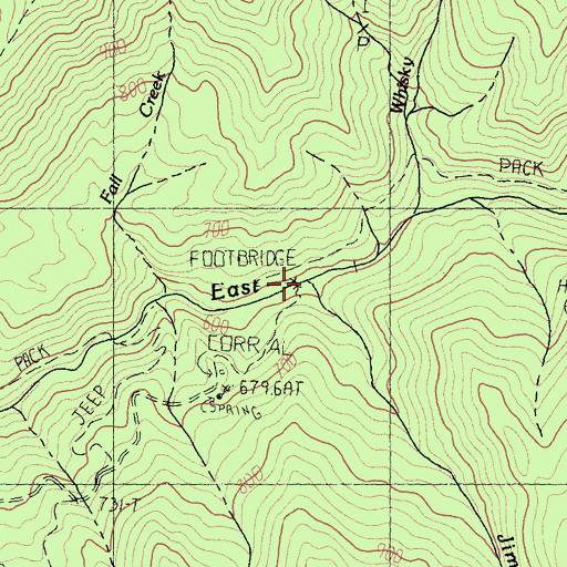 Topographic Map of Jim Jam Creek, CA