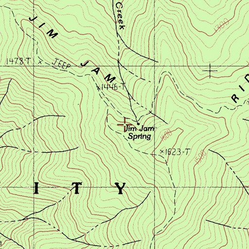 Topographic Map of Jim Jam Spring, CA