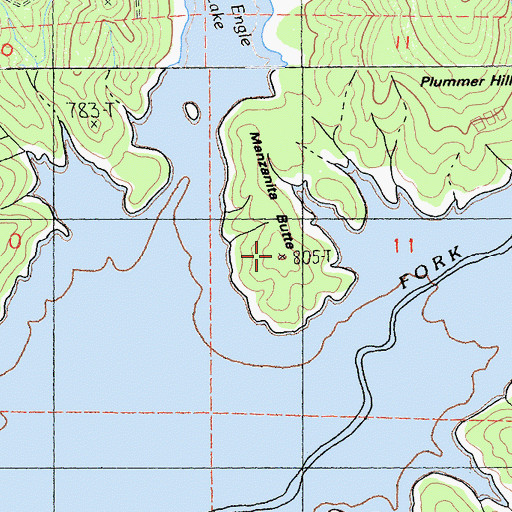 Topographic Map of Manzanita Butte, CA