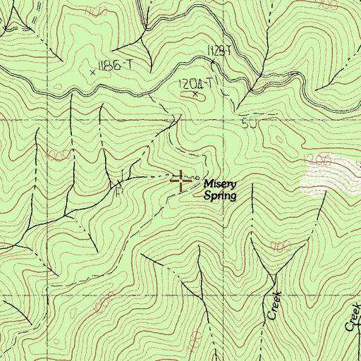 Topographic Map of Misery Spring, CA