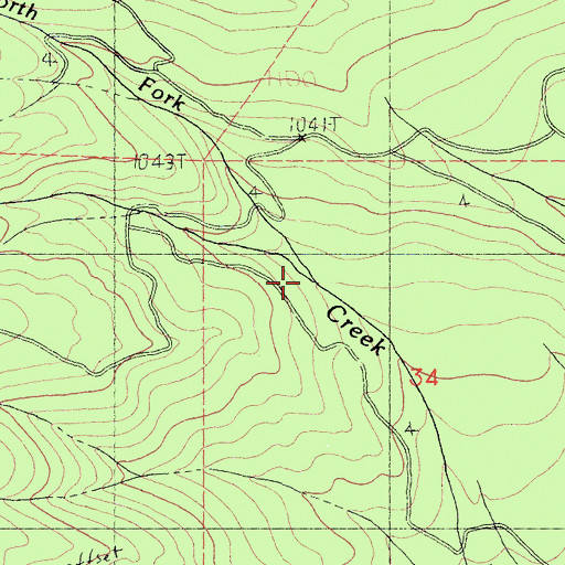 Topographic Map of North Fork Davis Creek, CA
