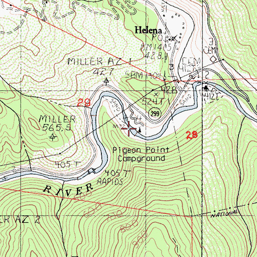 Topographic Map of Pigeon Point Campground, CA