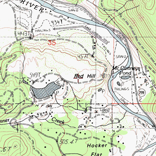 Topographic Map of Red Hill, CA
