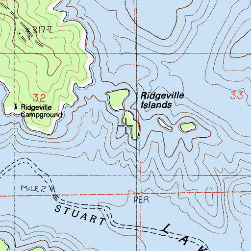 Topographic Map of Ridgeville Islands, CA
