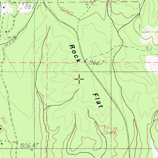 Topographic Map of Rock Flat, CA