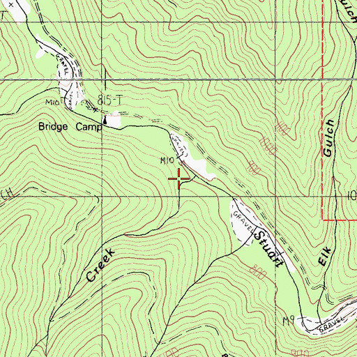 Topographic Map of Sawmill Creek, CA