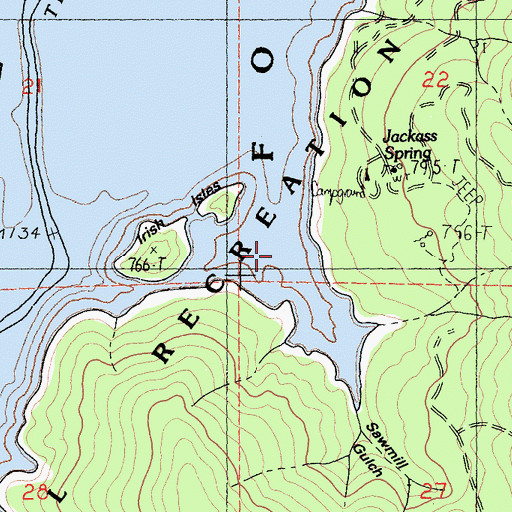 Topographic Map of Sawmill Gulch, CA