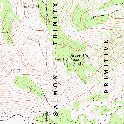 Topographic Map of Seven Up Lake, CA