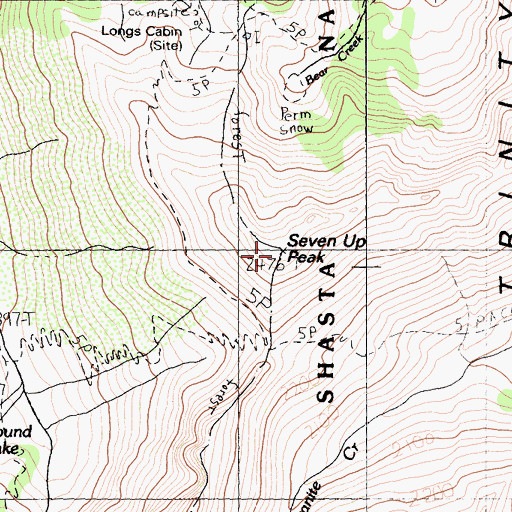 Topographic Map of Seven Up Peak, CA