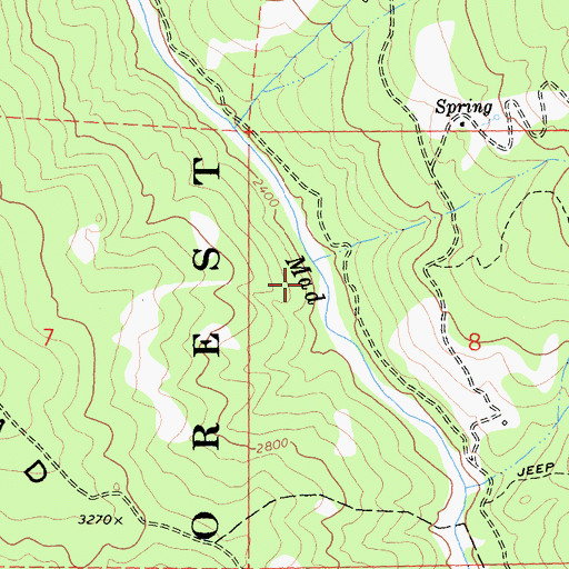 Topographic Map of Simmons Camp (historical), CA