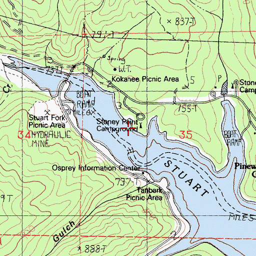 Topographic Map of Stoney Point Campground, CA