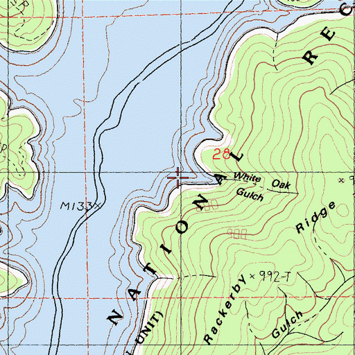 Topographic Map of White Oak Gulch, CA