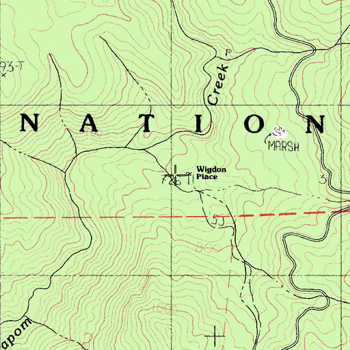 Topographic Map of Wigdon Place, CA
