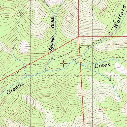 Topographic Map of Wolford Creek, CA